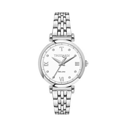 Trussardi orologio analogico al quarzo donna con cinturino in acciaio inossidabile r2453138501