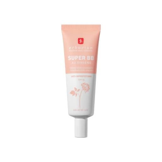 Erborian super bb cream con ginseng - bb cream a copertura completa per pelli inclini all'acne - clair 40ml