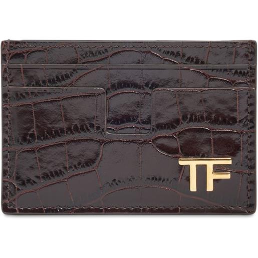 TOM FORD porta carte di credito in pelle lucida stampata