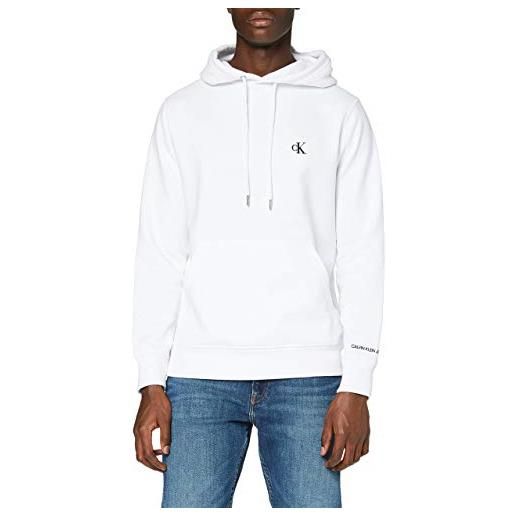 Calvin Klein Jeans ck essential regular hoodie j30j315713, felpe uomo, bianco (bright white), xxl