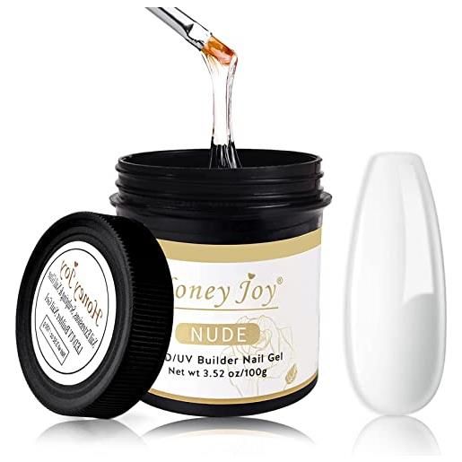 Honey Joy gel per unghie trasparente, 100 g, grande capacità, per estensioni delle unghie, scolpire e incollare per unghie, led/uv, bottiglia di gel per nail art, manicure, hj-gel005