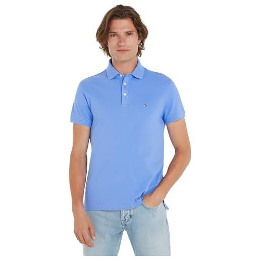 Tommy Hilfiger 1985 slim polo, s/s polos uomo, blu (blue spell / white), s