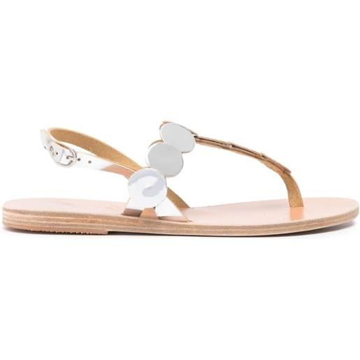 Ancient Greek Sandals sandali ilios in pelle - argento