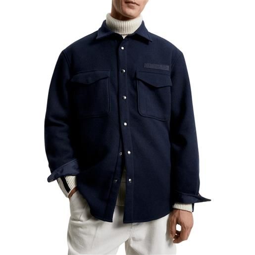 TOMMY HILFIGER brushed solid overshirt camicia manica lunga uomo
