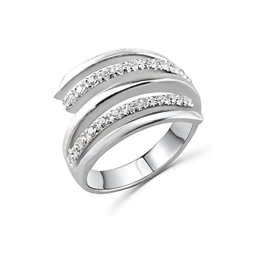 Anellissimo anello fascione contrarié donna argento 925 con zirconi - 16