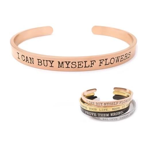 ALMENDRA bracciale da donna uomo personalizzato con frase incisione nome rigido in acciaio personalizzabile amiche braccialetto regalo (rosa)