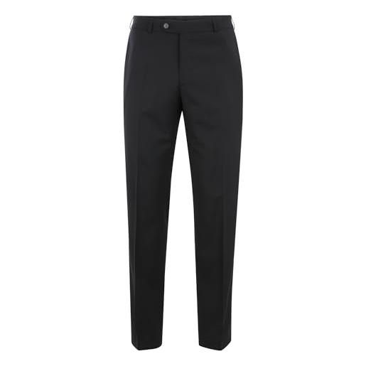 Brühl fine trousers udine 003451 - pantaloni da uomo in tessuto classico misto lana con lycra, lavabili, perfetti per il lavoro, nero , 54