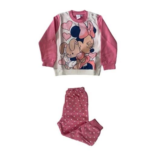 Sabor pigiama da neonata lungo in cotone felpato con personaggi varie taglie e colori - topolina (5761 rosa, 18 mesi)