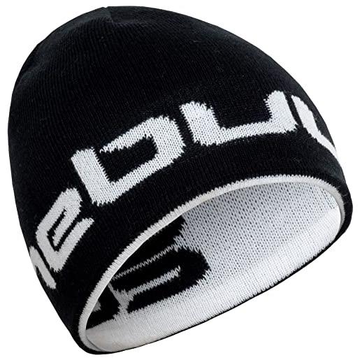 Nebulus berretto unisex raw, caldo berretto reversibile, morbido cappuccio, bianco-nero, taglia unica