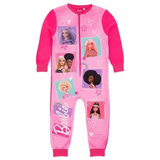 Barbie ragazze tutina rosa | abbigliamento da casa in pile tutto in uno | personaggi delle bambole logo classico | pigiama per bambini pigiama pigiama da notte | merce regalo accogliente