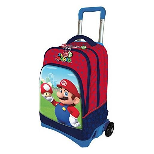 Nintendo super mario zaino trolley scuola rosso 200340