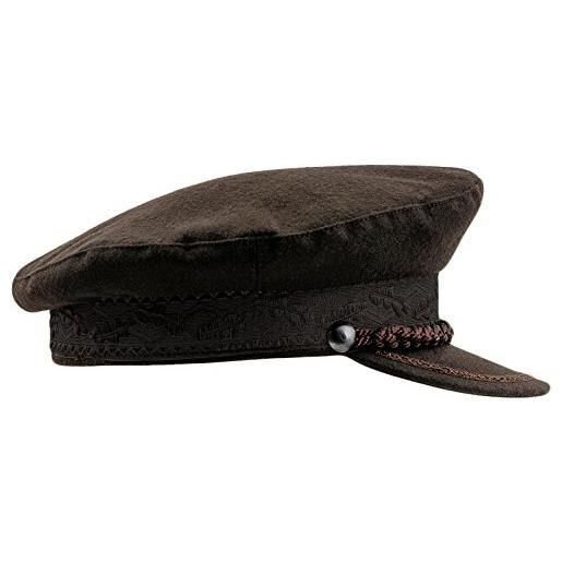 Sterkowski, berretto casciubia con visiera e ricami, stile ufficiale flotta mercantile brown 56 cm = m = uk 6 7/8