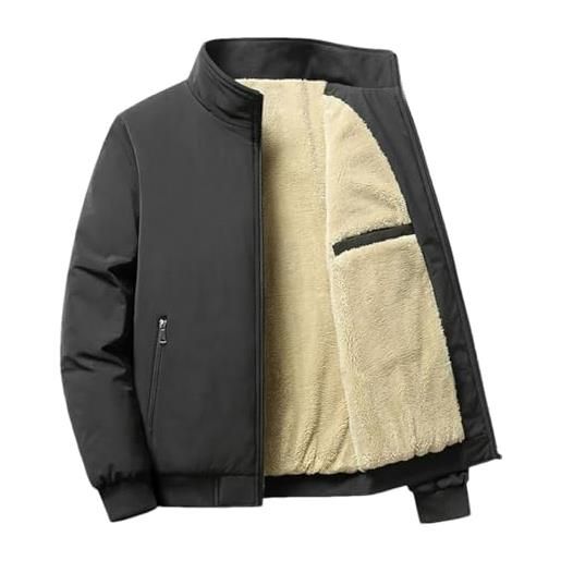 Dninmim cappotti invernali da uomo giacca tinta unita cappotto capispalla casual caldo black m 50 to 60kg