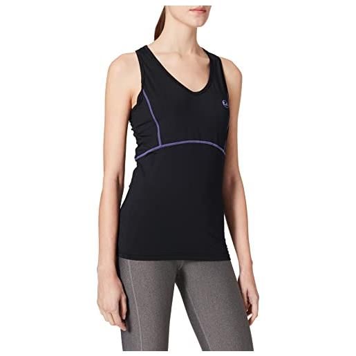 Ultrasport 10172 shirt da jogging per donna, scuro, nero/viola, s