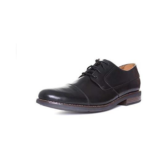 Clarks becken cap, scarpe stringate uomo, nero (black leather-), 46 eu