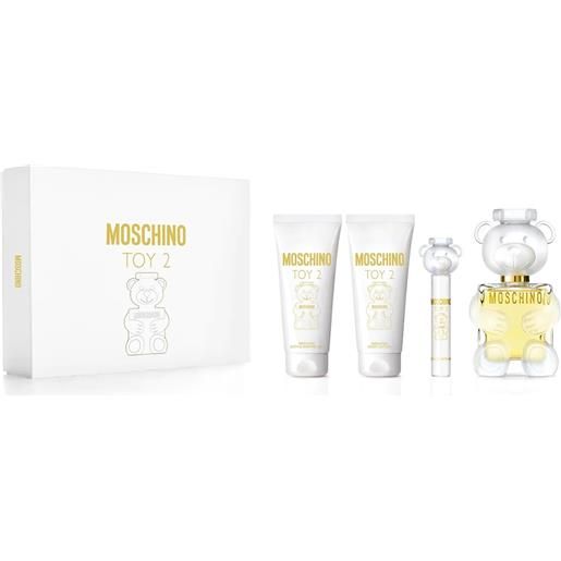 BOX REGALO moschino cofanetto toy 2 eau de parfum 100ml con shower gel 100 ml, body lotion 100 ml e travel spray 10 ml