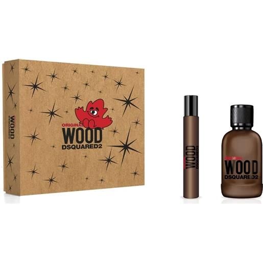 BOX REGALO dsquared cofanetto original wood eau de parfum 100ml con travel size 10ml