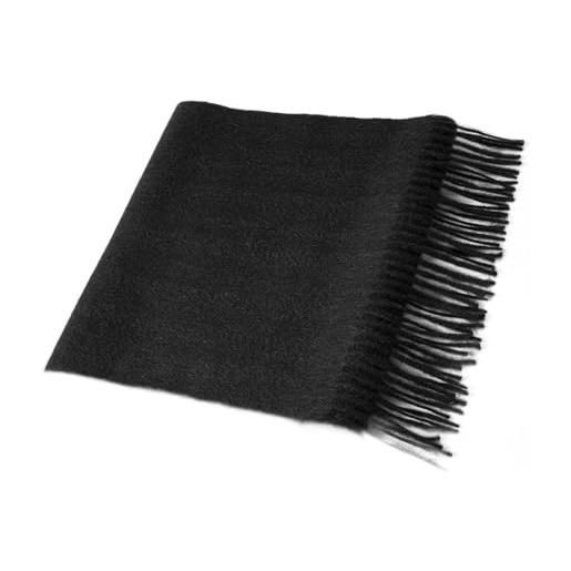Villand sciarpa in cashmere puro al 100% con bordi frangiati, ampio scialle in cashmere ultra morbido per donne e uomini (nero)