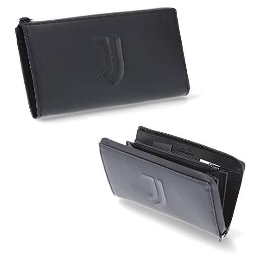 JUVENTUS borsello portafoglio slim in vera pelle - uomo - 100% originale - 100% prodotto ufficiale - colore nero - 19,5 x 10 x 2,5 cm