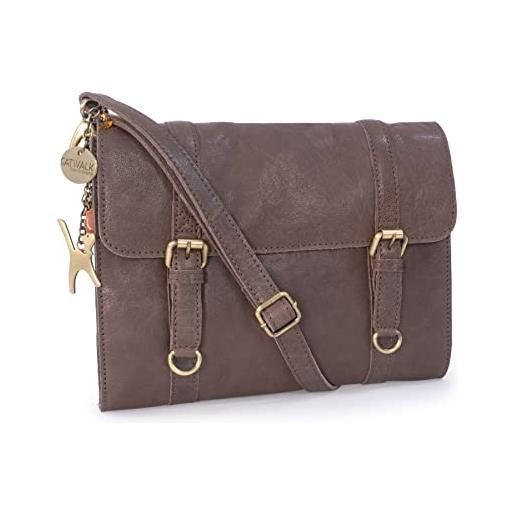 Catwalk Collection Handbags - vera pelle - medio - borse a tracolla/borsa a mano/messenger/borsetta donna - con ciondolo a forma di gatto - amy - rosso