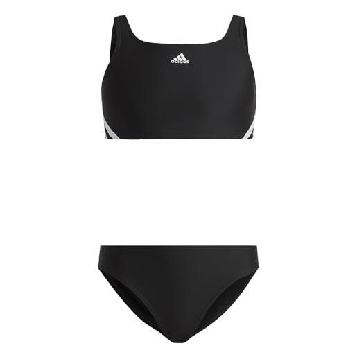 adidas ib6001 3s bikini costume da nuoto black/white 3-4a
