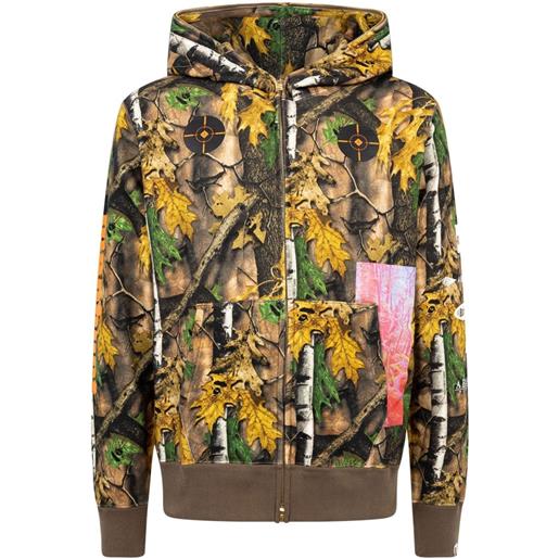 A BATHING APE® felpa con cappuccio forest camo wide - marrone