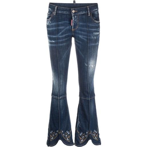 Dsquared2 jeans svasati con perline - blu