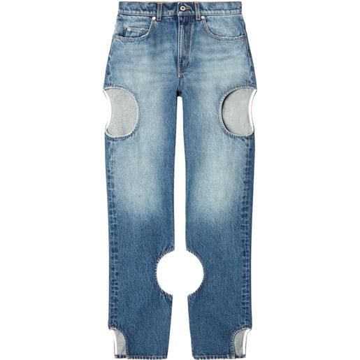 Off-White jeans dritti meteor con dettaglio cut-out - blu