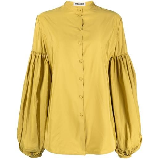 Jil Sander camicia con maniche plissettate - giallo