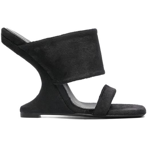 Rick Owens Lilies mules con zeppa luxor cantilever 125mm - nero