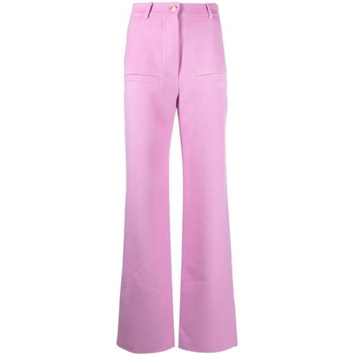 Nanushka pantaloni svasati a vita alta - rosa