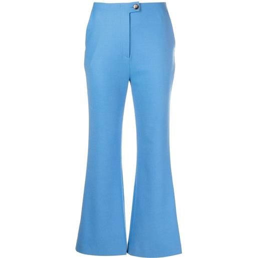 Nanushka pantaloni crop svasati - blu