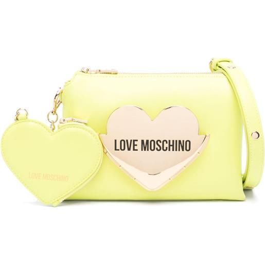 Love Moschino borsa a spalla con placca logo - giallo