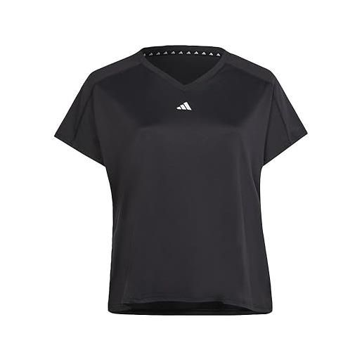 adidas aeroready train essentials minimal branding maglietta con scollo a v, nero, l