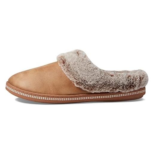 Skechers cozy campfire lovely life, pantofole donna, taupe microleather faux fur, 36.5 eu
