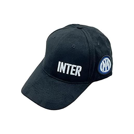 Inter cappellino da baseball con visiera logo, collezione stadio, football cap unisex-adulto, blu, taglia unica