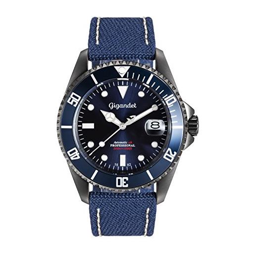 Gigandet sea ground orologio subacqueo automatico analogico uomo blu g2-022