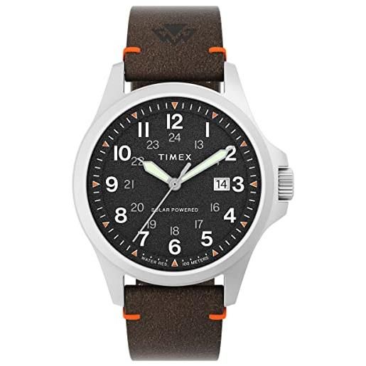 Timex orologio analogico al quarzo uomo con cinturino in pelle tw2v64100jr