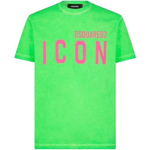 Dsquared2 t-shirt icon con stampa - verde