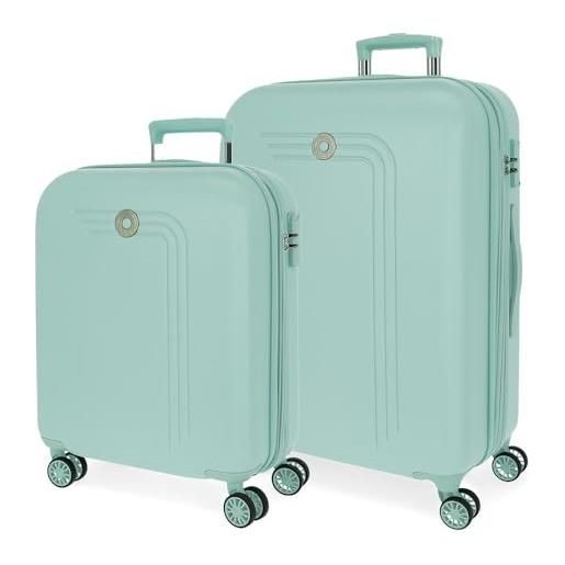 MOVOM riga set di valigie blu 55/70 cm rigida abs chiusura tsa 109l 6,32 kg 4 ruote doppie bagaglio mano, blu, taglia unica, set di valigie