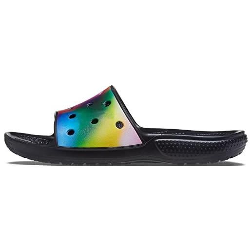 Crocs zoccoli classici solarizzati unisex, multicolore, nero, 9 uk