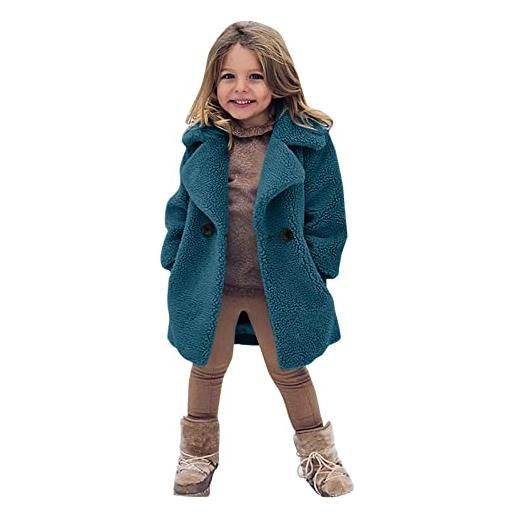 L9WEI piumino neonato 9 12 mesi cappotto da bambina per bambina cappotto invernale antivento morbido e addensato giacca calda in pile con bottoni giacche di pelle da bambina (grey, 4-5 years)