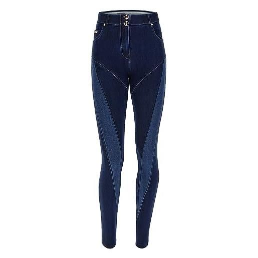FREDDY - jeans wr. Up® in denim navetta con inserti a contrasto, denim scuro, xxs