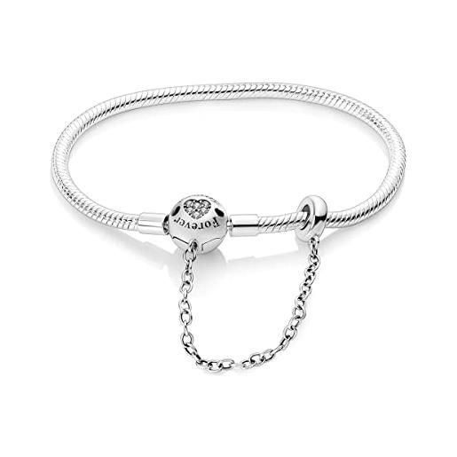 MULA braccialetto da donna in argento sterling con chiusura, con catena a serpente