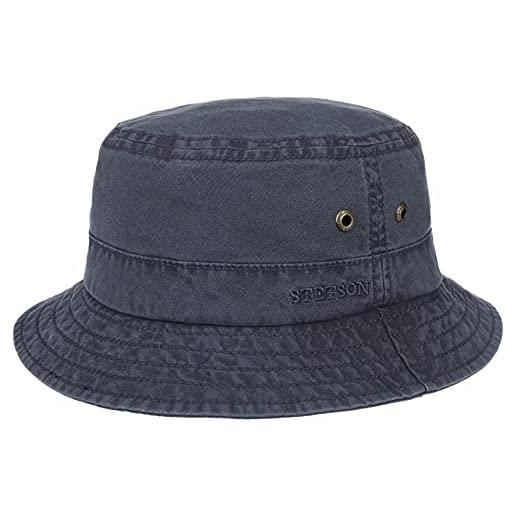 Stetson delave cappello cotone donna/uomo - estivo da pescatore vacanza primavera/estate - l (58-59 cm) blu