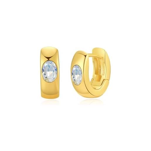 YONVUN cristallo huggie cartilagine cerchio orecchini 18k oro placcato pietra preziosa zircone rubino smeraldo zaffiro argento gioielli set regalo per moglie mamma figlia