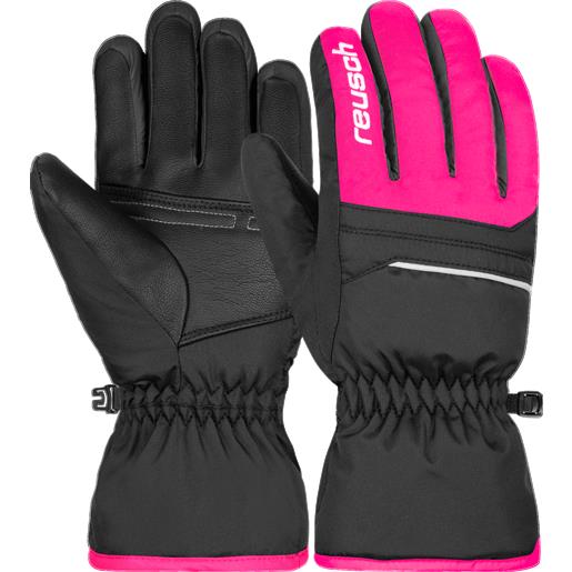 Reusch guanti sci alan black/pink glo da bambina