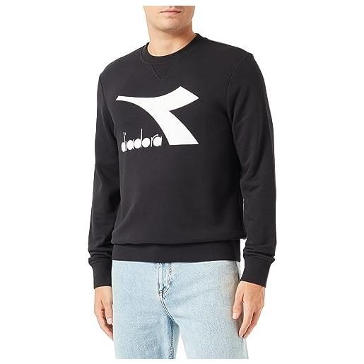 Diadora sweatshirt crew core, felpa uomo, nero, s