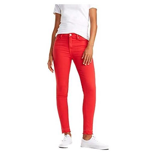 Tommy Hilfiger hilfiger denim donna mid rise skinny nora 7/8 flscts skinny jeans, rosso (flame scarlet str 911), w30/l30