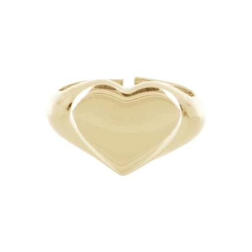Giuzi anello chevalier personalizzato argento 925 a forma di cuore, anello ragazza regolabile made in italy con incisione, anello donna + confezione regalo, idea regalo donna (oro)